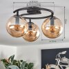 Gastor Taklampa, kullampa Amber, 3-ljuskällor