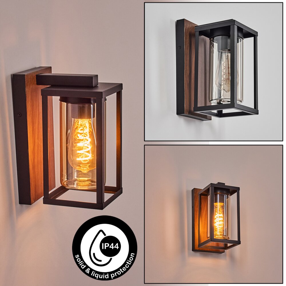 Portalis vägglampa utomhus Brun, träoptik, Svart, 1-ljuskällor main product photo