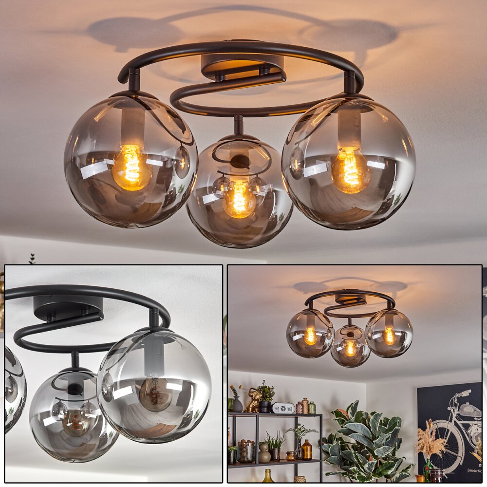 Gastor Taklampa, kullampa 37 cm Rökfärger, 3-ljuskällor main product photo