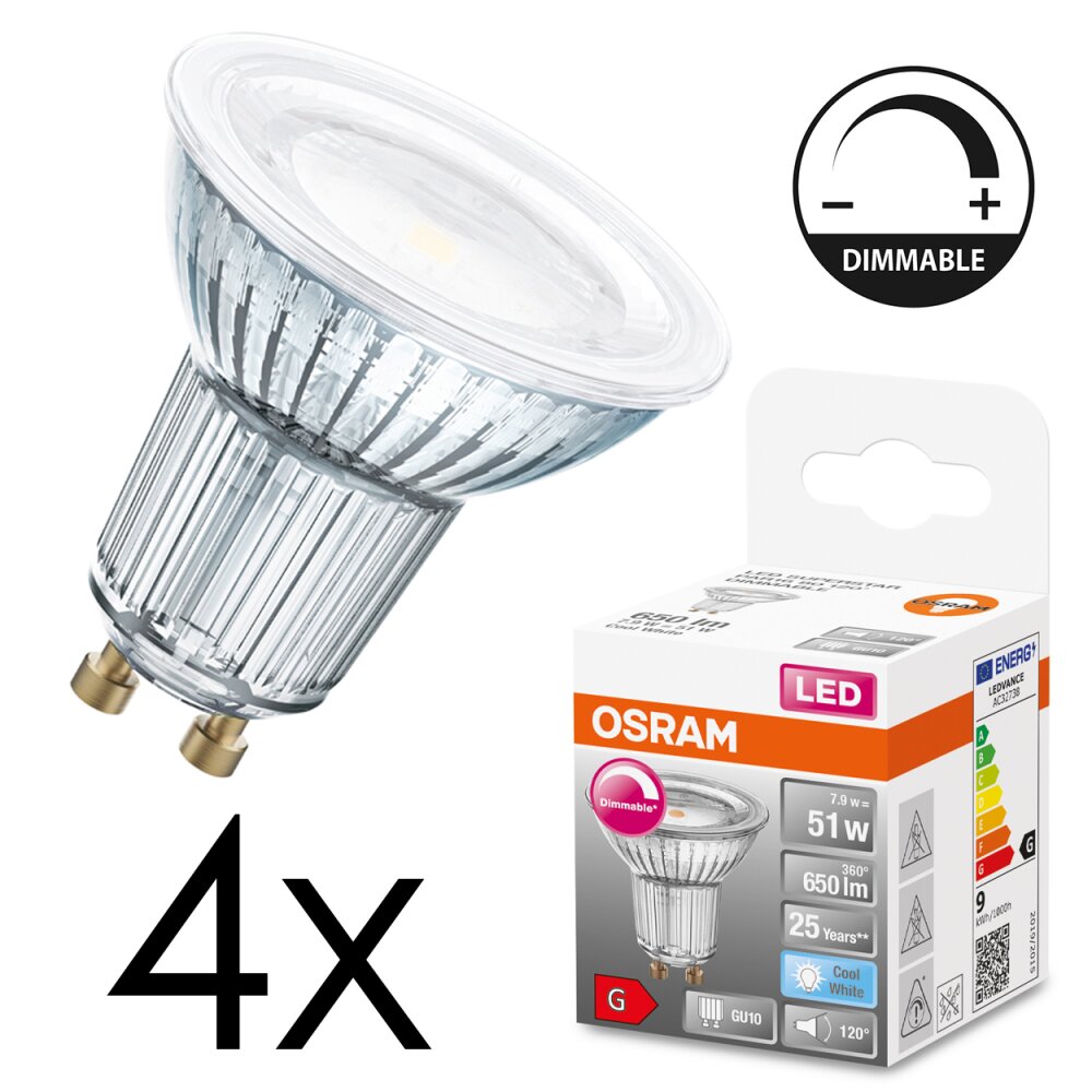 GU10 LED 7.9 Watt neutralvit dimbar 650 Lumen main product photo