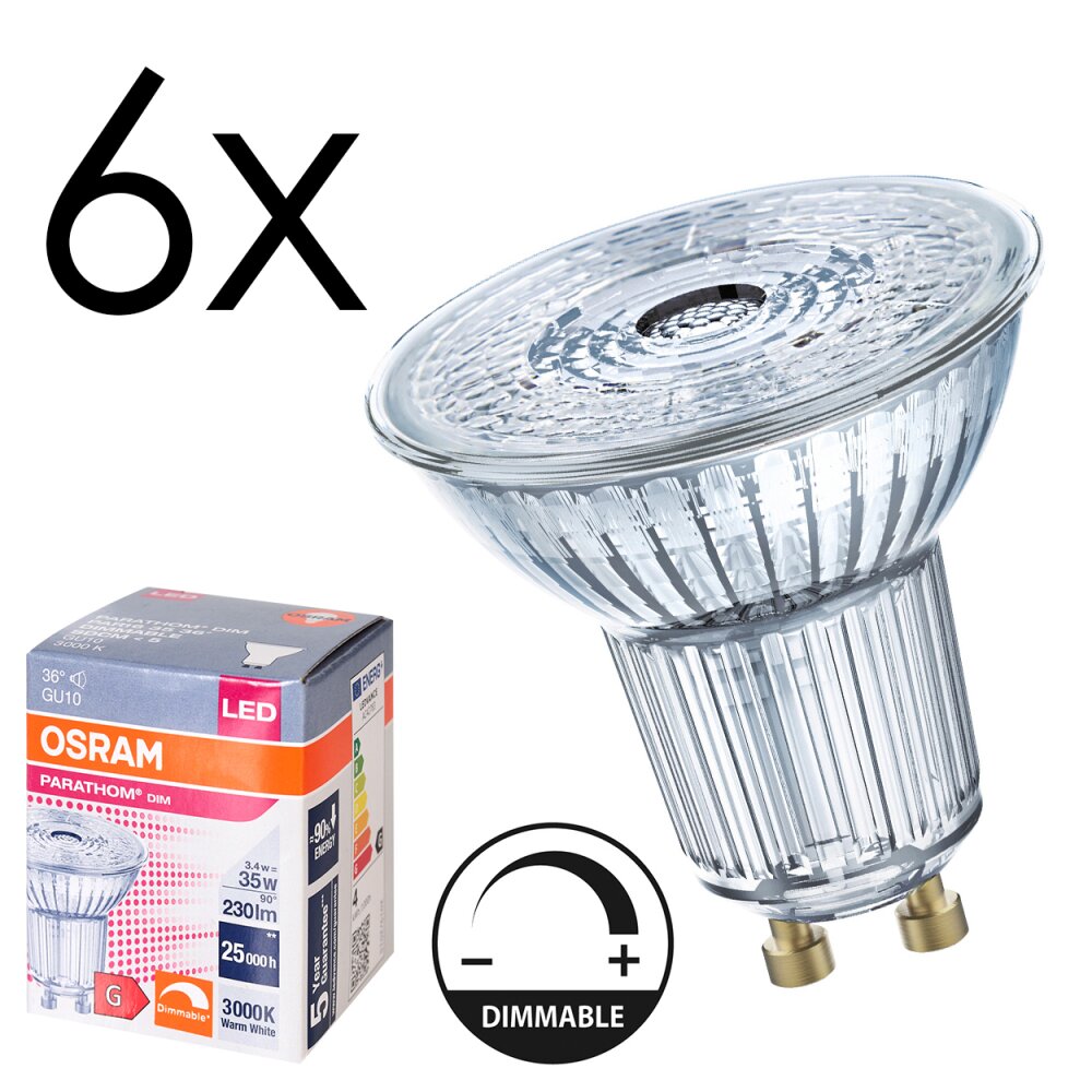 GU10 LED 3.4 Watt varmvit dimbar 230 Lumen main product photo