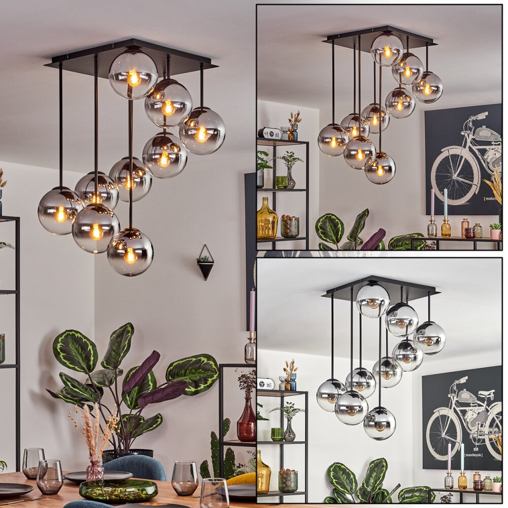 Gastor Taklampa, kullampa Krom, Klart, Rökfärger, 9-ljuskällor main product photo