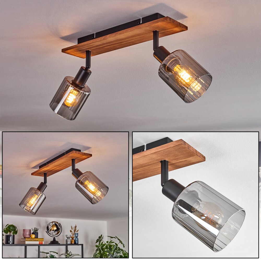 Aggebu Taklampa Naturfärger, Svart, 2-ljuskällor main product photo