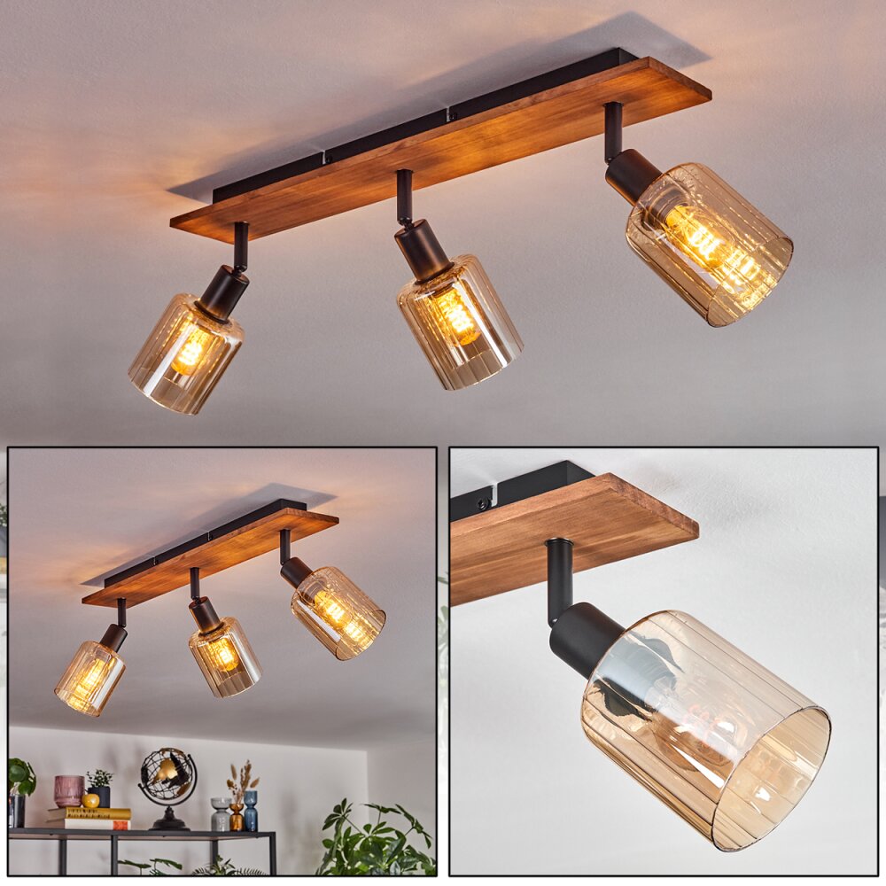 Aggebu Taklampa Naturfärger, Svart, 3-ljuskällor main product photo