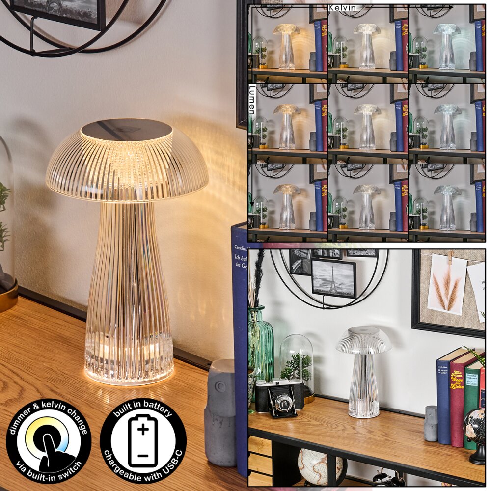 Svamplampa Balsa Bordslampa LED Genomskinlig, klar, 1-ljuskällor main product photo