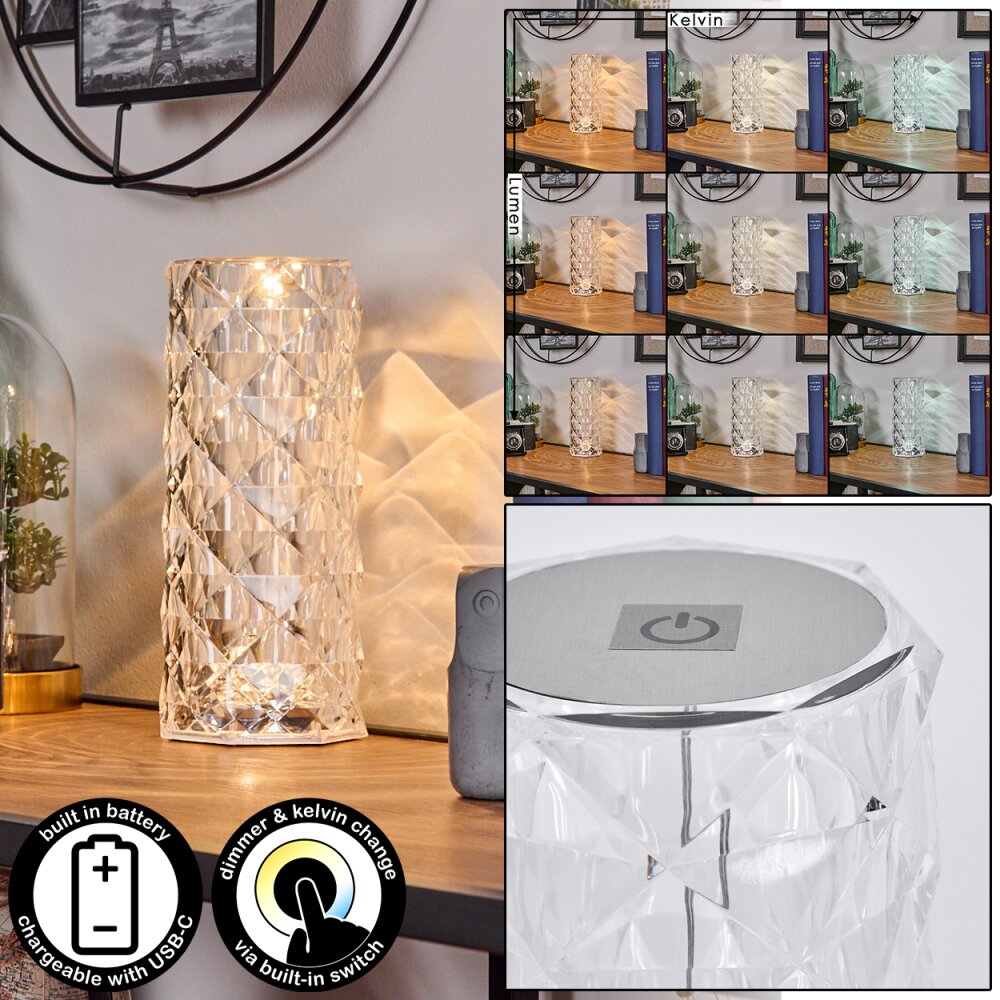 Salberget Bordslampa LED Glittrande, Genomskinlig, klar, 1-ljuskällor main product photo