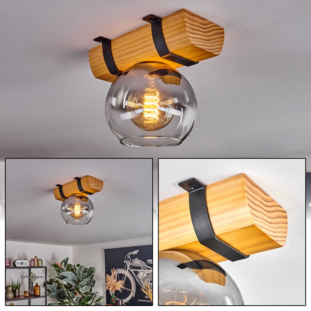 Koyoto Taklampa, kullampa Naturfärger, Svart, 1-ljuskällor main product photo