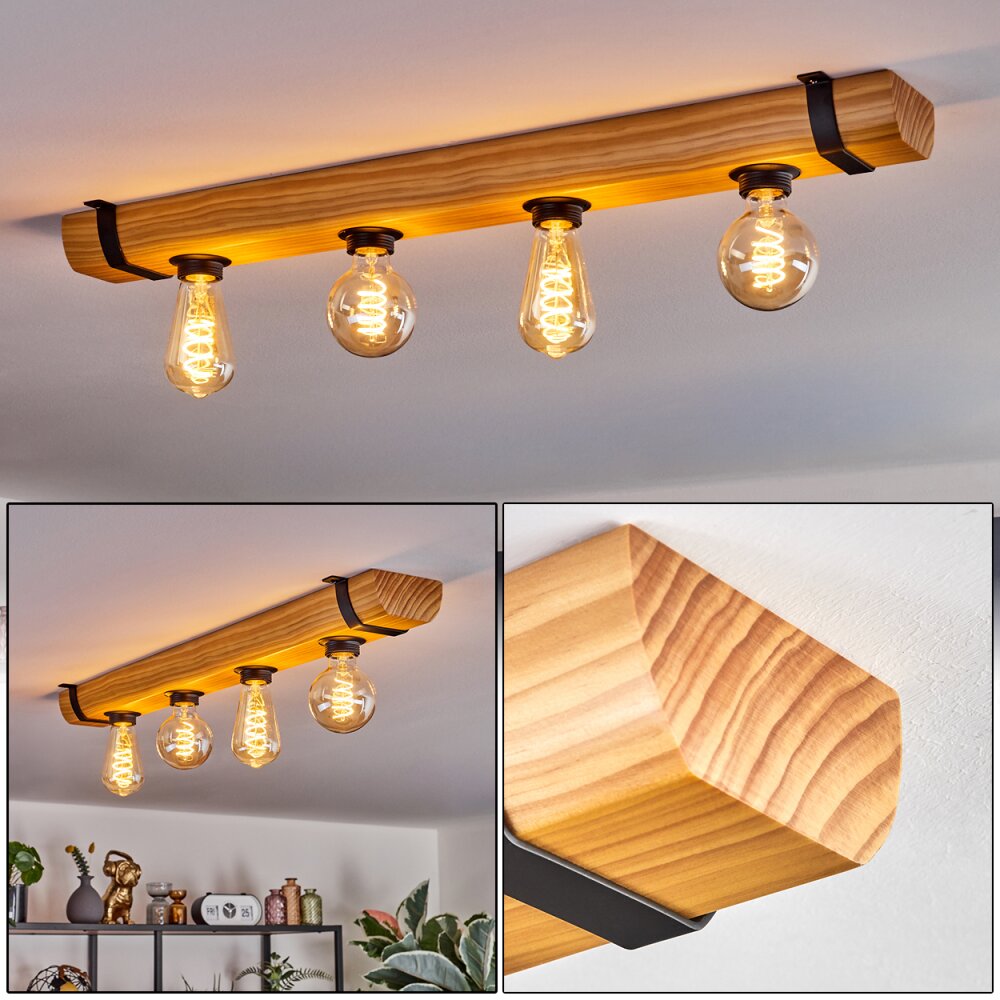 Skads Taklampa Naturfärger, Svart, 4-ljuskällor main product photo