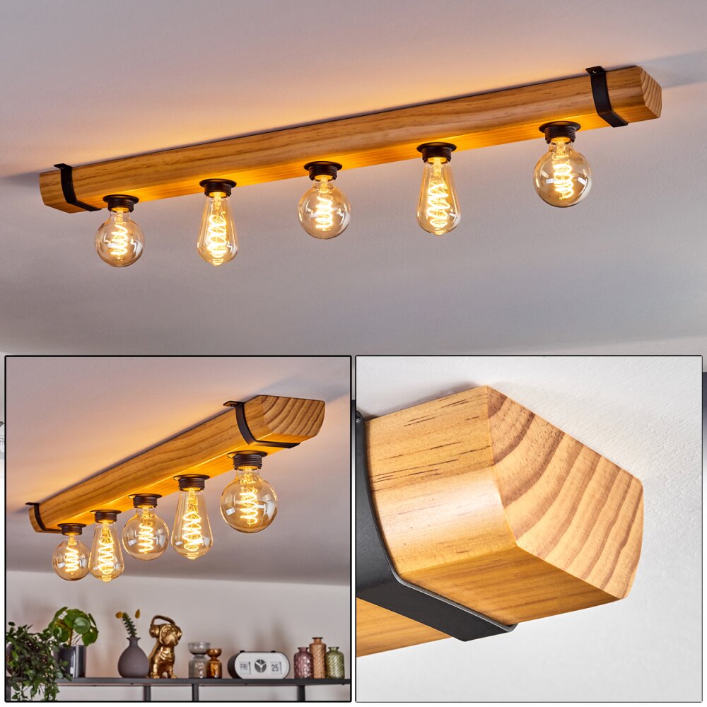 Skads Taklampa Naturfärger, Svart, 5-ljuskällor main product photo