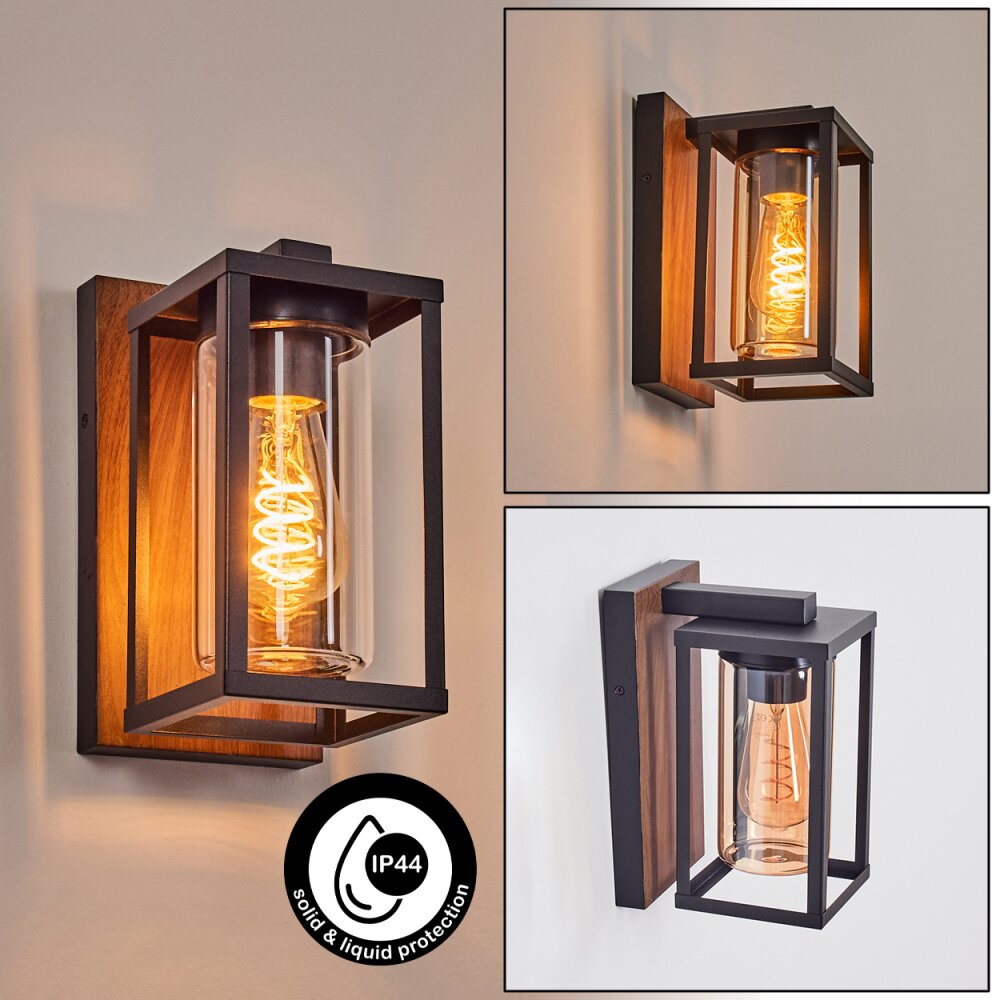 Portalis Utomhusbelysning, vägglampa utomhus Brun, träoptik, Svart, 1-ljuskällor main product photo