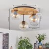 Koyoto Taklampa, kullampa Naturfärger, Svart, 3-ljuskällor