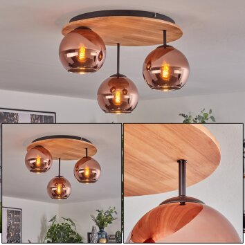 Koyoto Taklampa, kullampa Naturfärger, Svart, 3-ljuskällor Koyoto Taklampa, kullampa Naturfärger, Svart, 3-ljuskällor