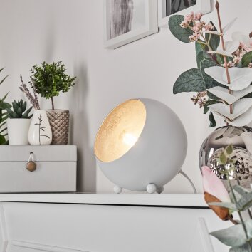 Hajo Bordslampa Silver, Vit, 1-ljuskällor