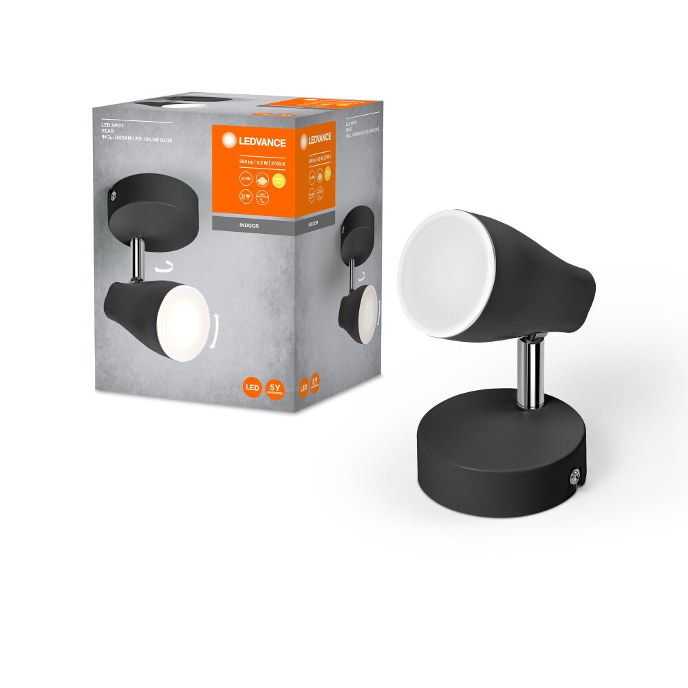 Ledvance Spot Taklampa LED Svart, 1-ljuskällor main product photo