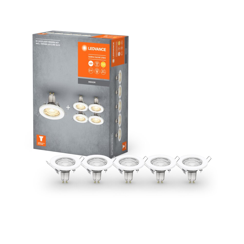 Ledvance Set infälld taklampa LED Vit, 5-ljuskällor main product photo