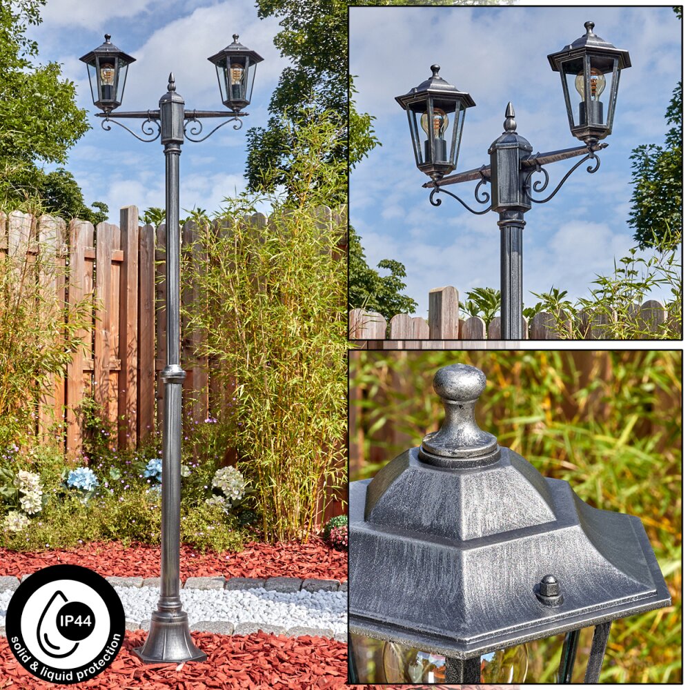 Loria Utomhusbelysning, Kandelabrar, gångvägslampa Svart, Silver, 2-ljuskällor main product photo