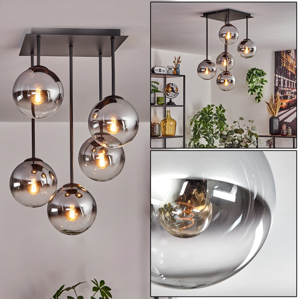 Gastor Taklampa, kullampa Krom, Klart, Rökfärger, 5-ljuskällor main product photo