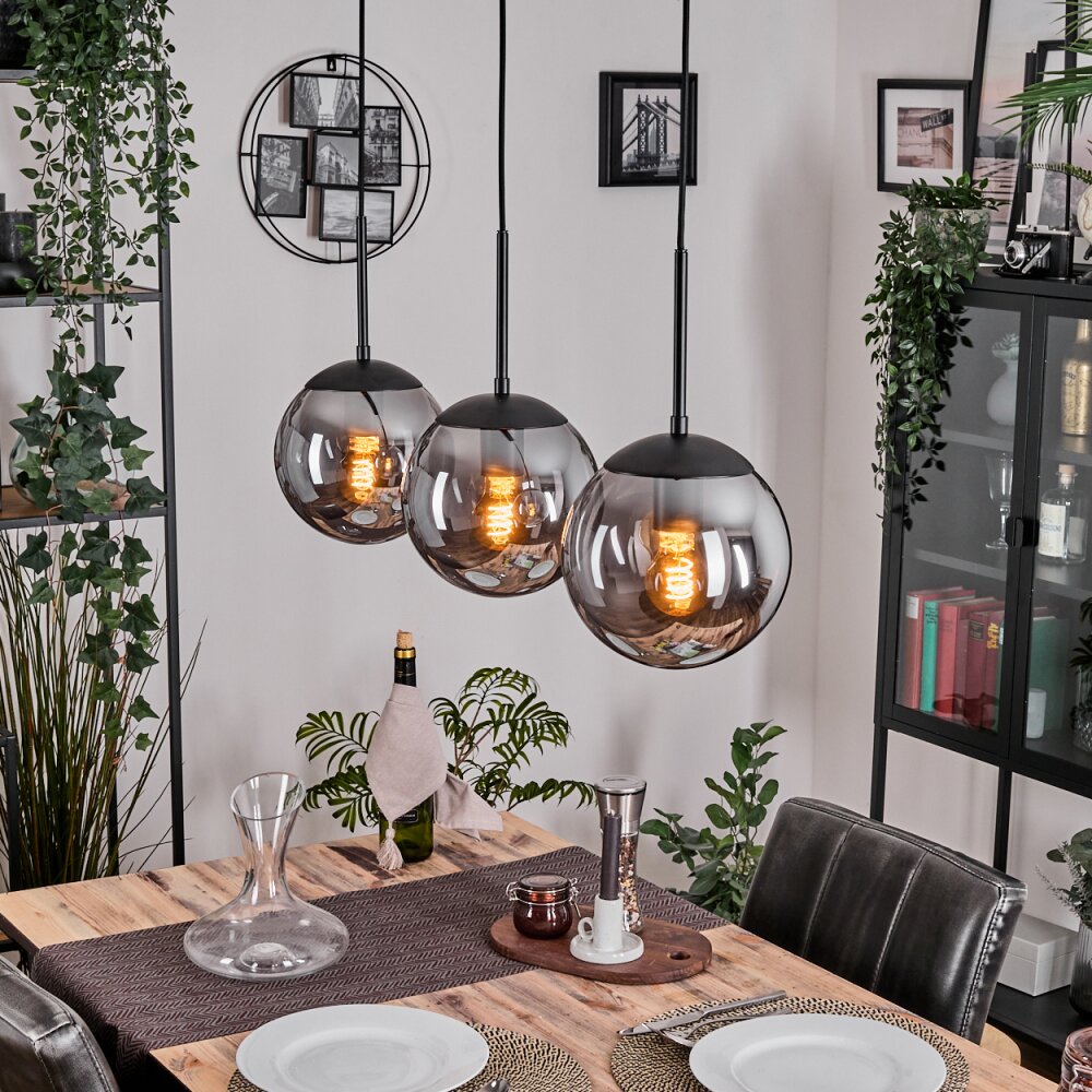 Gastor Pendellampa, kullampa Klart, Rökfärger, 3-ljuskällor main product photo