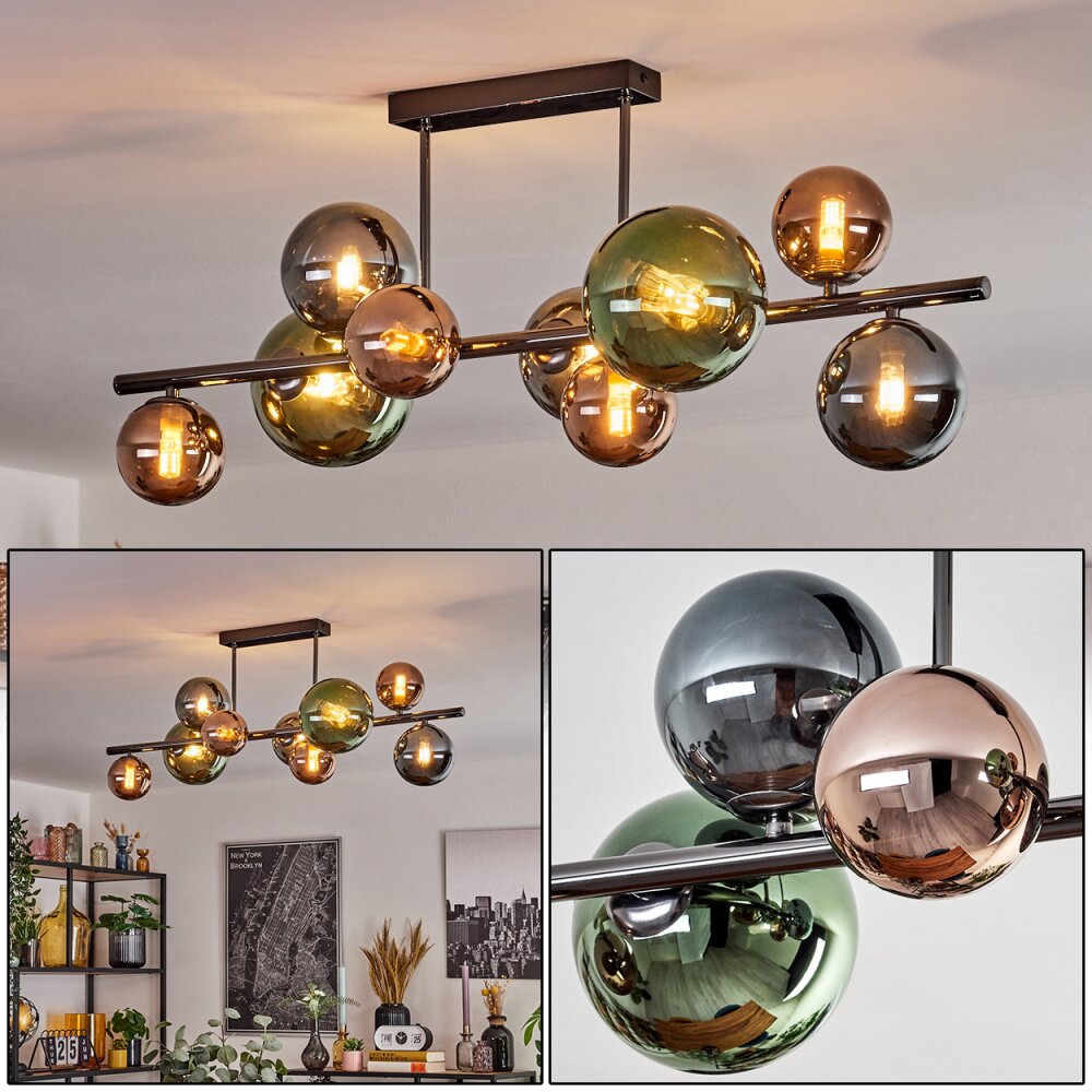 Sacoselo Taklampa, kullampa Svart, 9-ljuskällor main product photo
