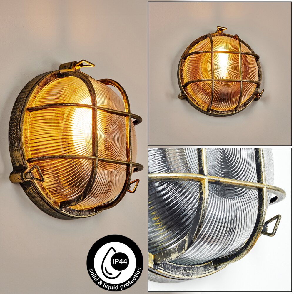 Godel vägglampa utomhus Guld, Svart, 1-ljuskällor main product photo