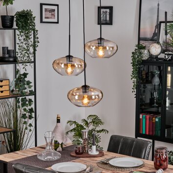 Mertola Pendellampa, kullampa Svart, 3-ljuskällor
