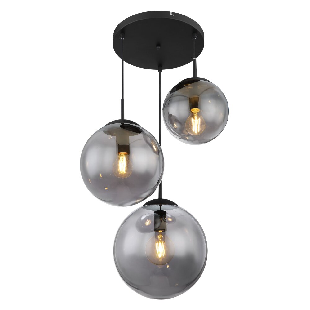 Globo JOEL Pendellampa Svart, 3-ljuskällor main product photo