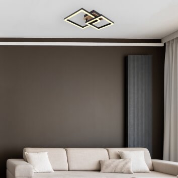 Globo BARD Taklampa LED träoptik, Svart, 1-ljuskällor Globo BARD Taklampa LED träoptik, Svart, 1-ljuskällor