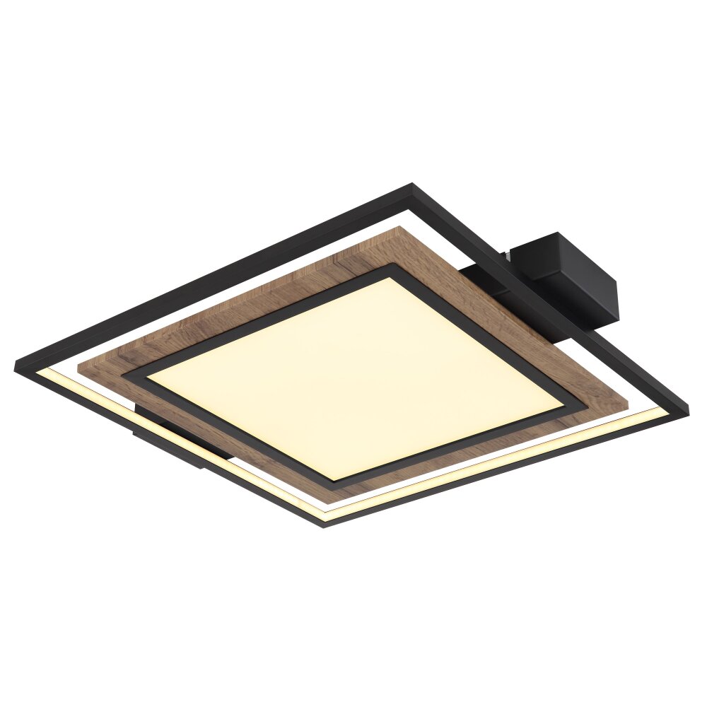 Globo GABALDO Taklampa LED träoptik, Svart, Vit, 1-ljuskällor main product photo