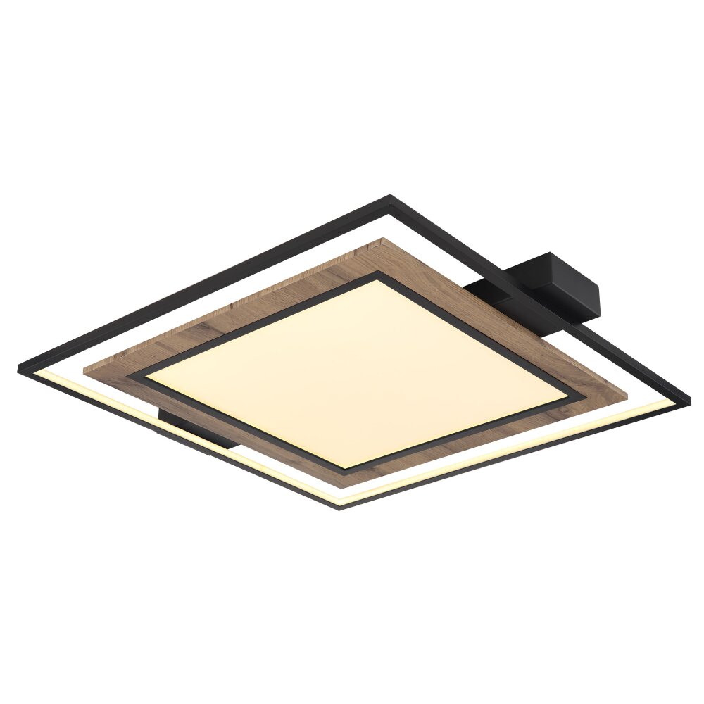 Globo GABALDO Taklampa LED träoptik, Svart, Vit, 1-ljuskällor main product photo