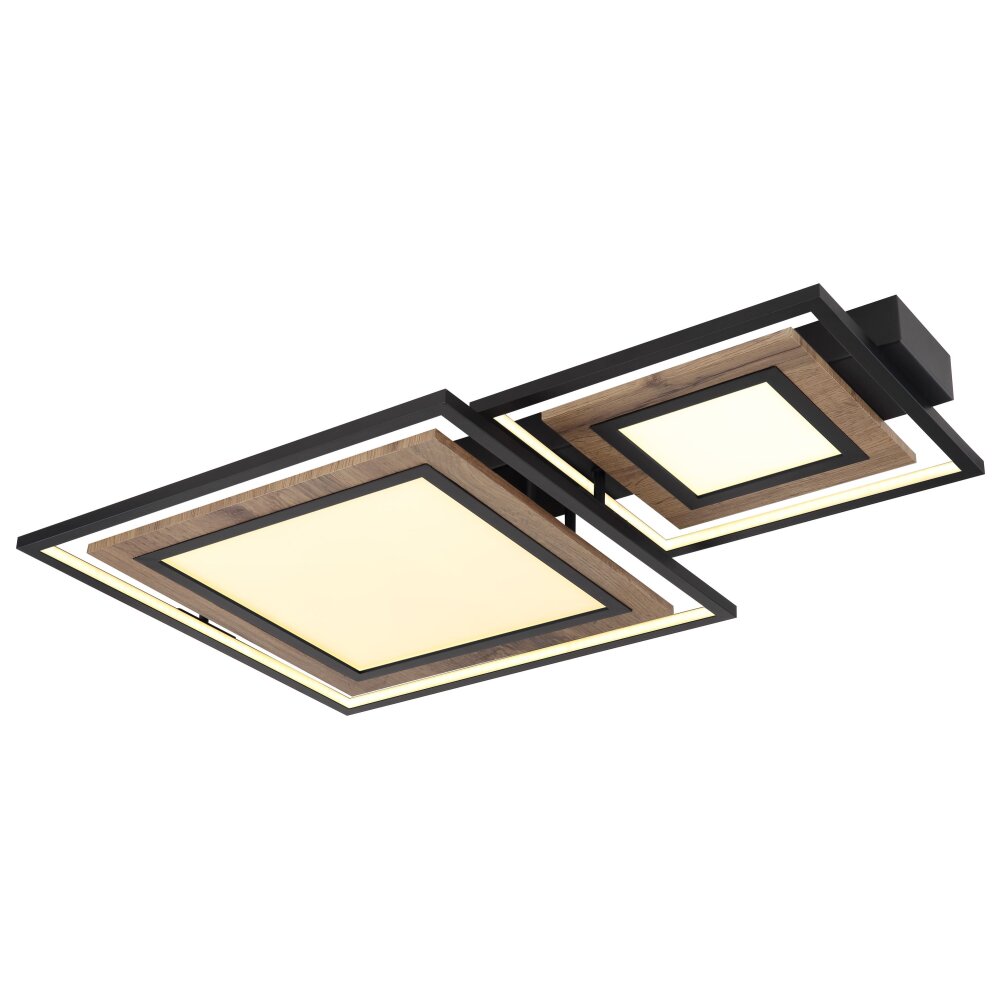 Globo GABALDO Taklampa LED träoptik, Svart, Vit, 1-ljuskällor main product photo