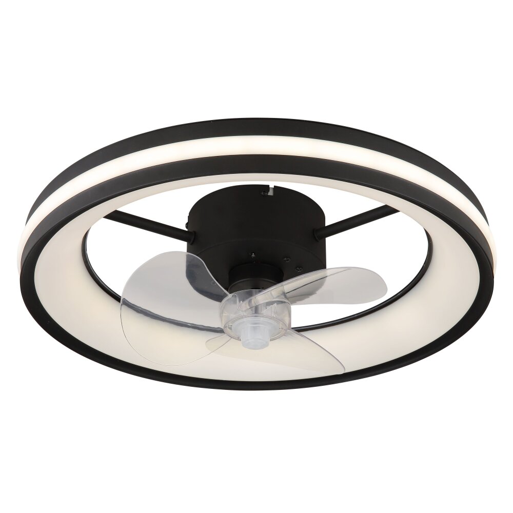 Globo Gatian Takfläkt med belysning LED Svart, 1-ljuskällor, Fjärrkontroll main product photo