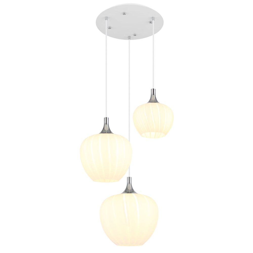 Globo Maxy Pendellampa Krom, Vit, 3-ljuskällor main product photo