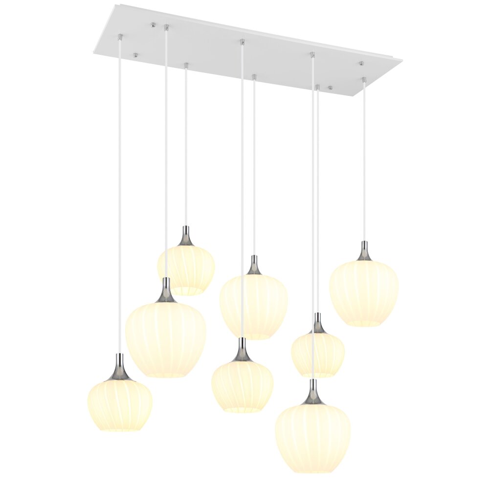 Globo Maxy Pendellampa Krom, Vit, 8-ljuskällor main product photo