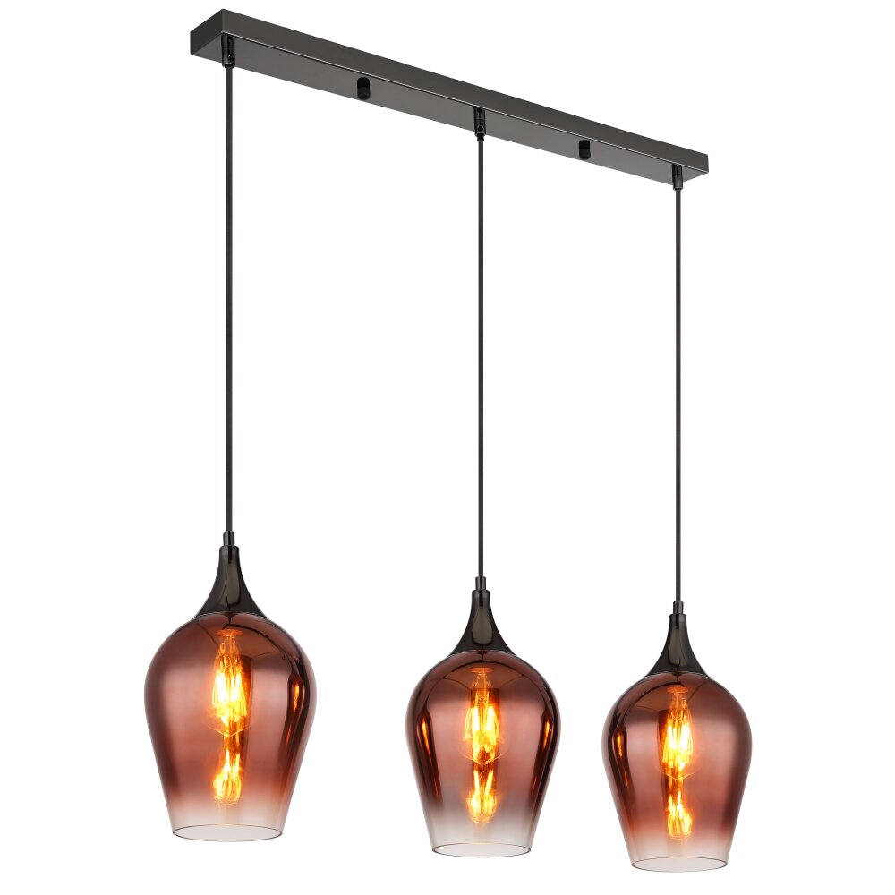 Globo Lavus Pendellampa Krom, Svart, 3-ljuskällor main product photo