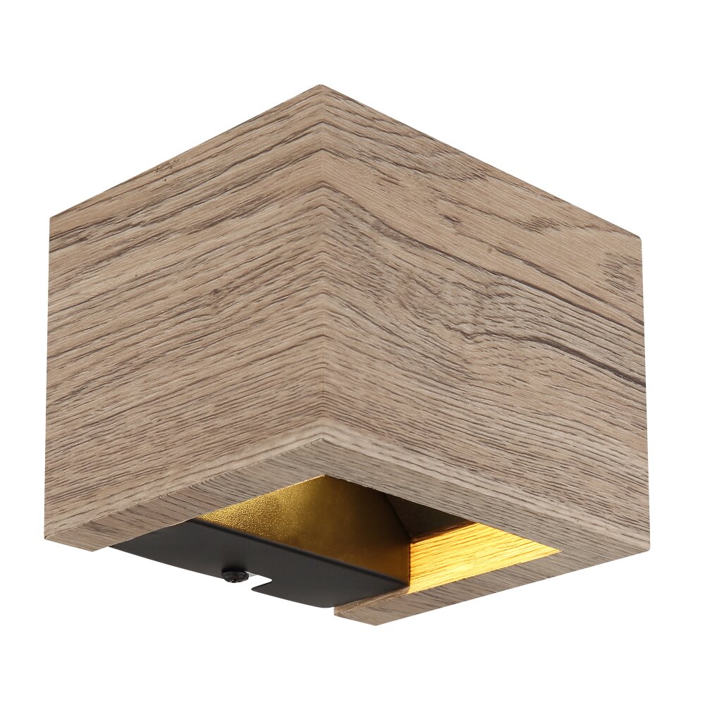 Globo Alina Vägglampa LED Trä mörkt, Naturfärger, Svart, 1-ljuskällor main product photo