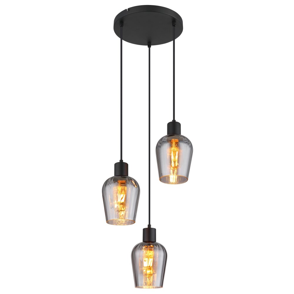 Globo Ryan Pendellampa Svart, 3-ljuskällor main product photo