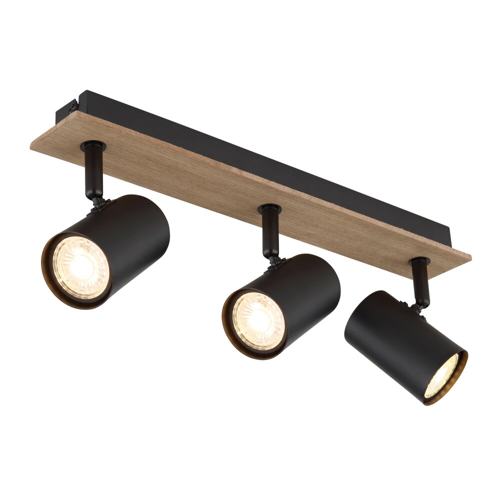 Globo Linca Taklampa, Takstrålkastare, Vägglampa, Väggspotlight Naturfärger, Svart, 3-ljuskällor main product photo