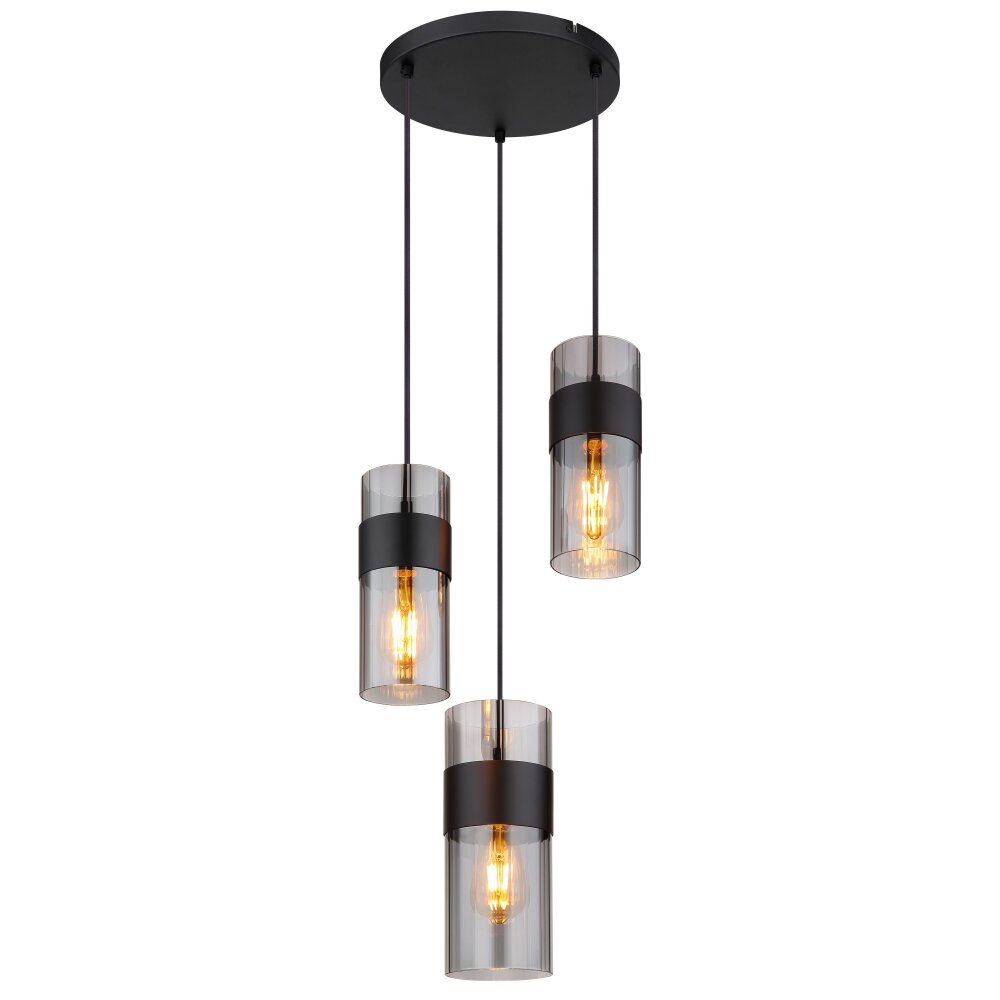 Globo Scarfina Pendellampa Svart, 3-ljuskällor main product photo