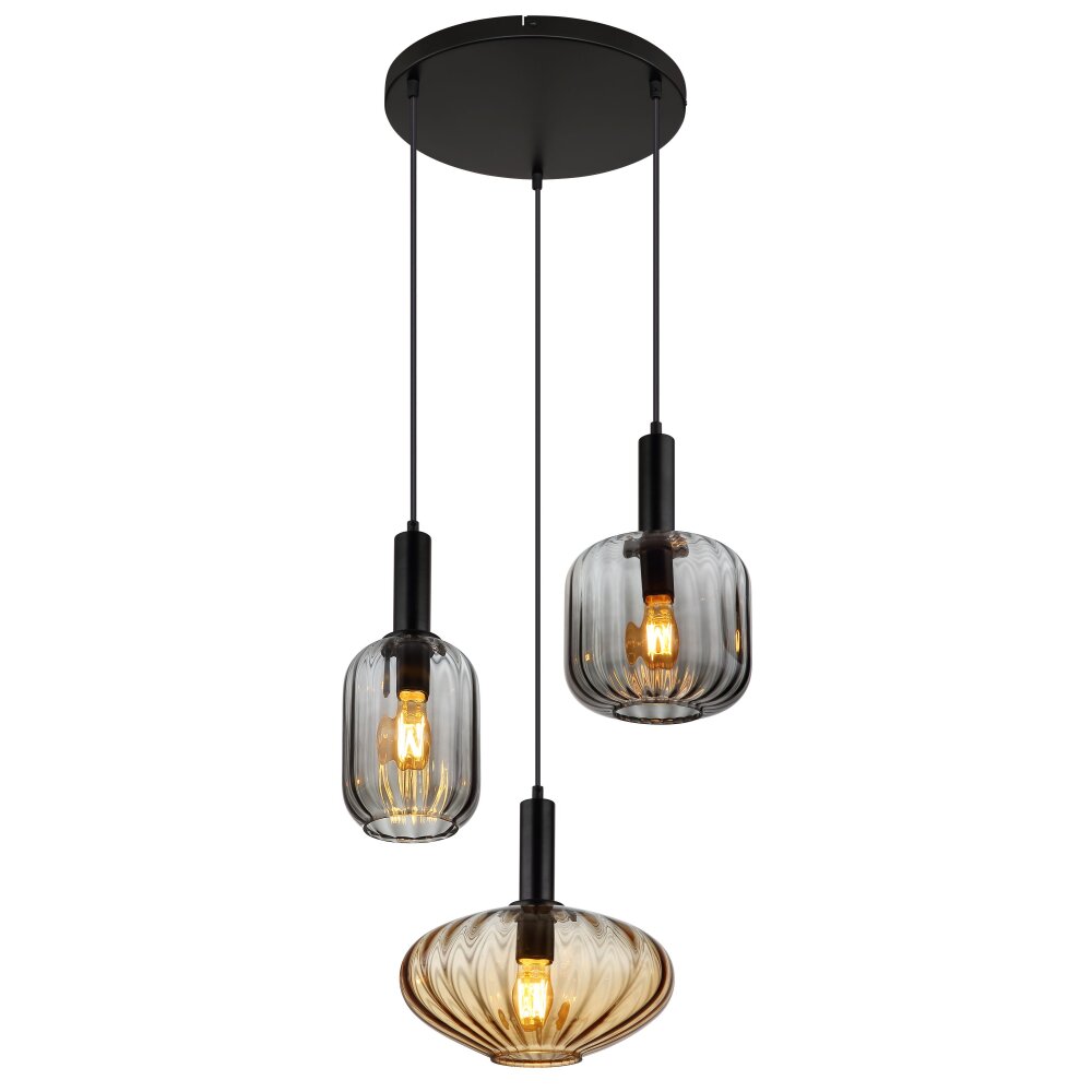 Globo Valletta Pendellampa Svart, 3-ljuskällor main product photo