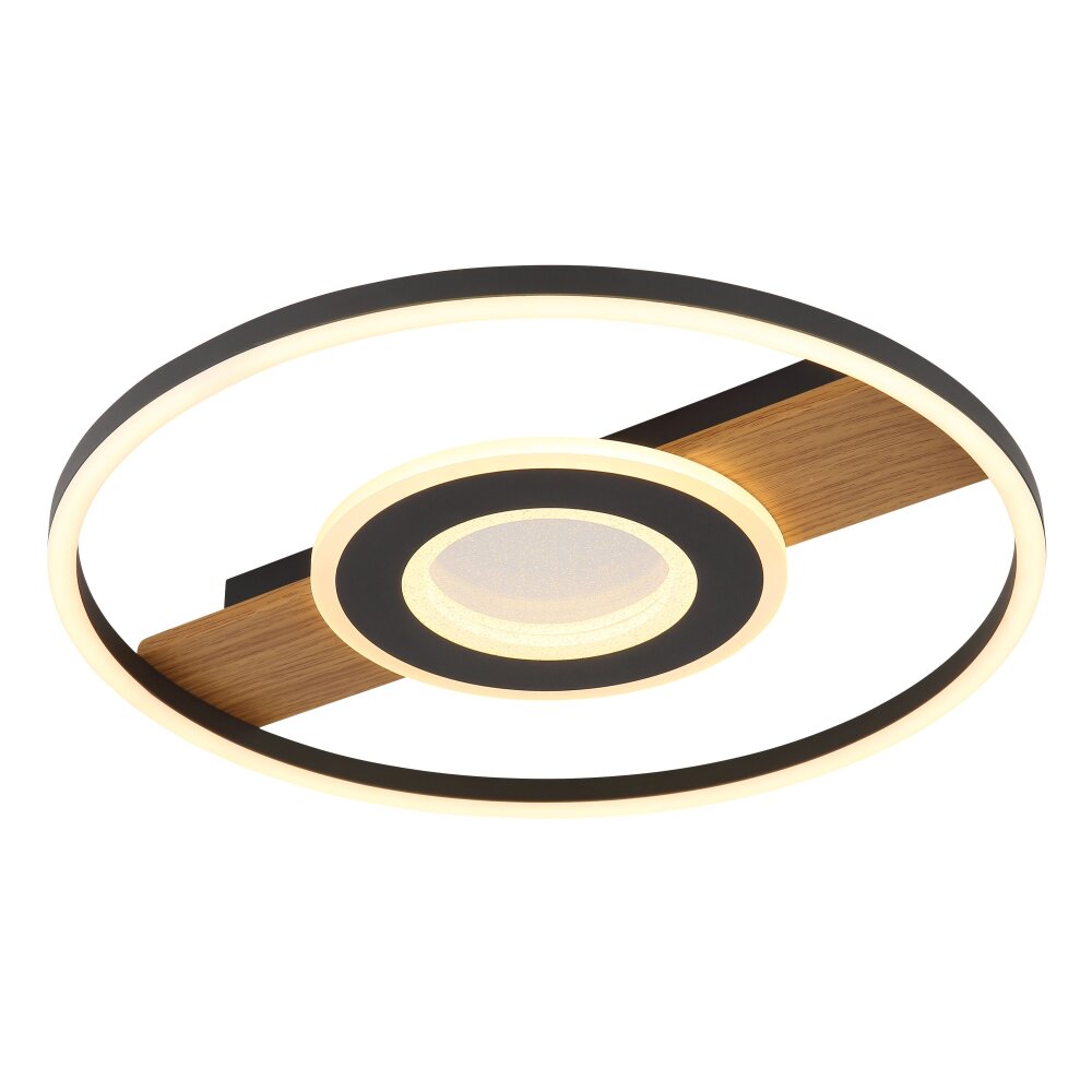 Globo Pikara Taklampa LED träoptik, Svart, 1-ljuskällor main product photo