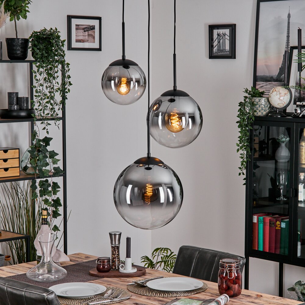 Gastor Pendellampa, kullampa Klart, Rökfärger, 3-ljuskällor main product photo