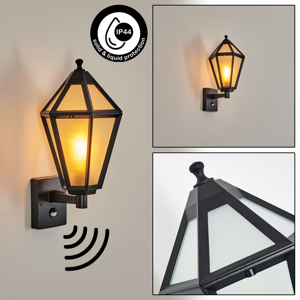 Falfosa vägglampa utomhus Svart, 1-ljuskällor, Rörelsedetektor main product photo