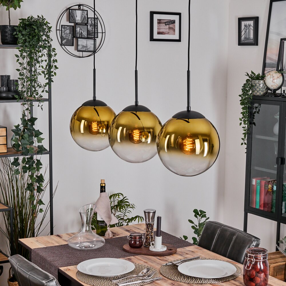 Gastor Pendellampa, kullampa, Pendelbelysning Guld, Klart, 3-ljuskällor main product photo