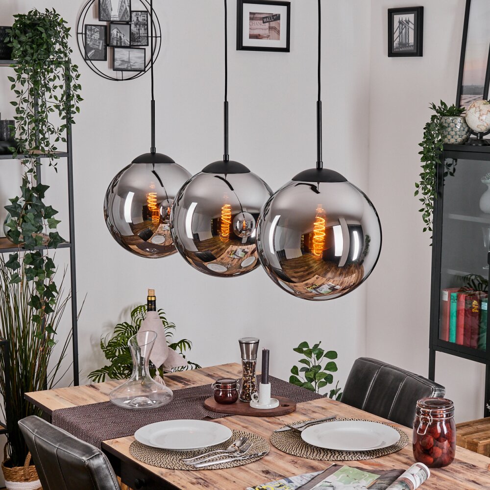 Gastor Pendellampa, kullampa, Pendelbelysning Krom, Rökfärger, 3-ljuskällor main product photo