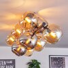 Koyoto Taklampa, kullampa Amber, Krom, Rökfärger, 10-ljuskällor