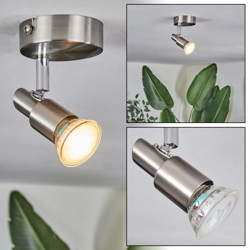Gropptorp Taklampa, Takstrålkastare Nickel matt, 1-ljuskällor main product photo