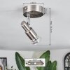 Gropptorp Taklampa, Takstrålkastare Nickel matt, 1-ljuskällor