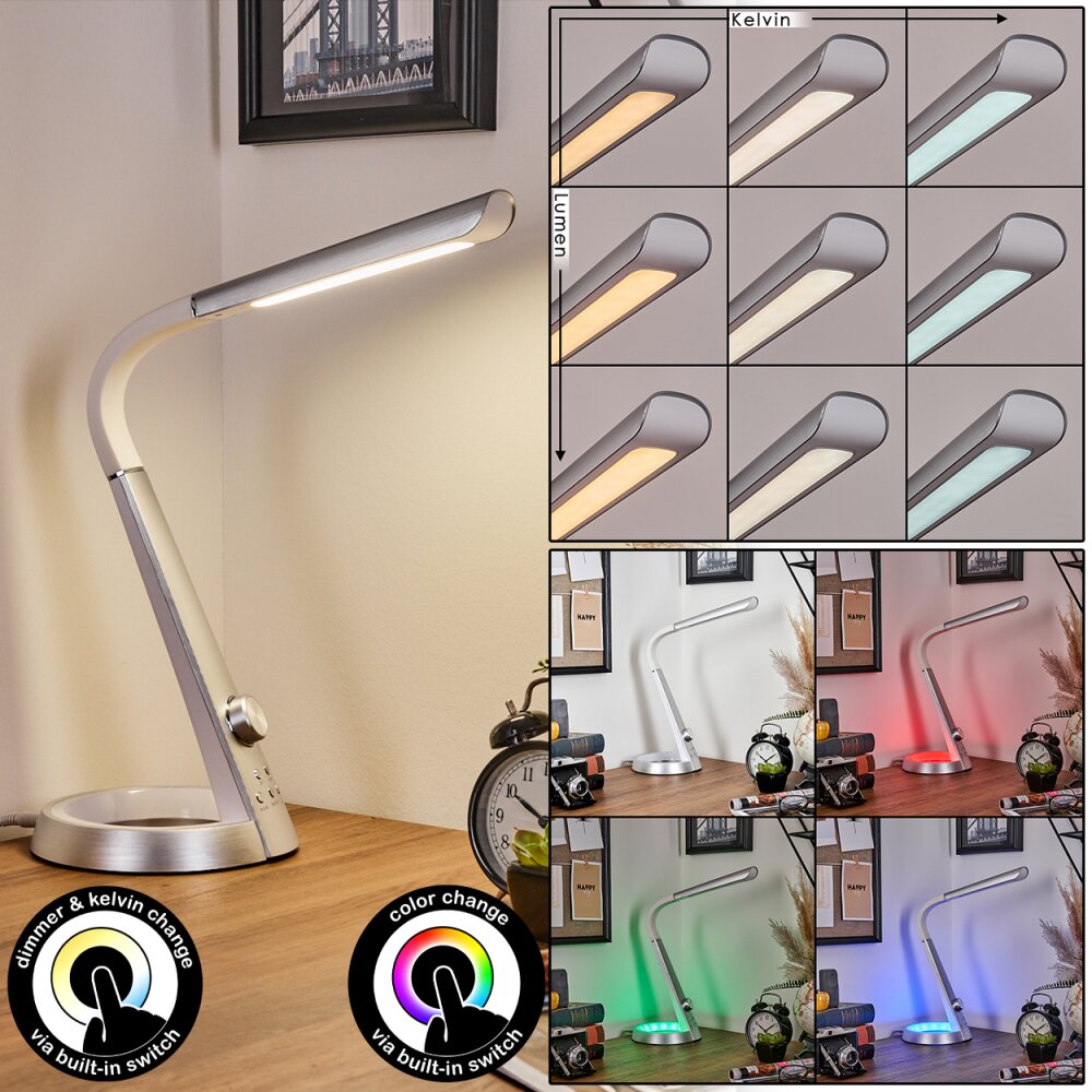 Tykby Skrivbordslampa, Bordslampa, Läslampa LED Silver, Vit, 1-ljuskällor main product photo