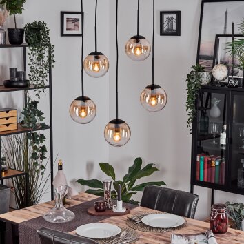 Gastor Pendellampa, kullampa, Pendelbelysning Amber, Klart, 5-ljuskällor