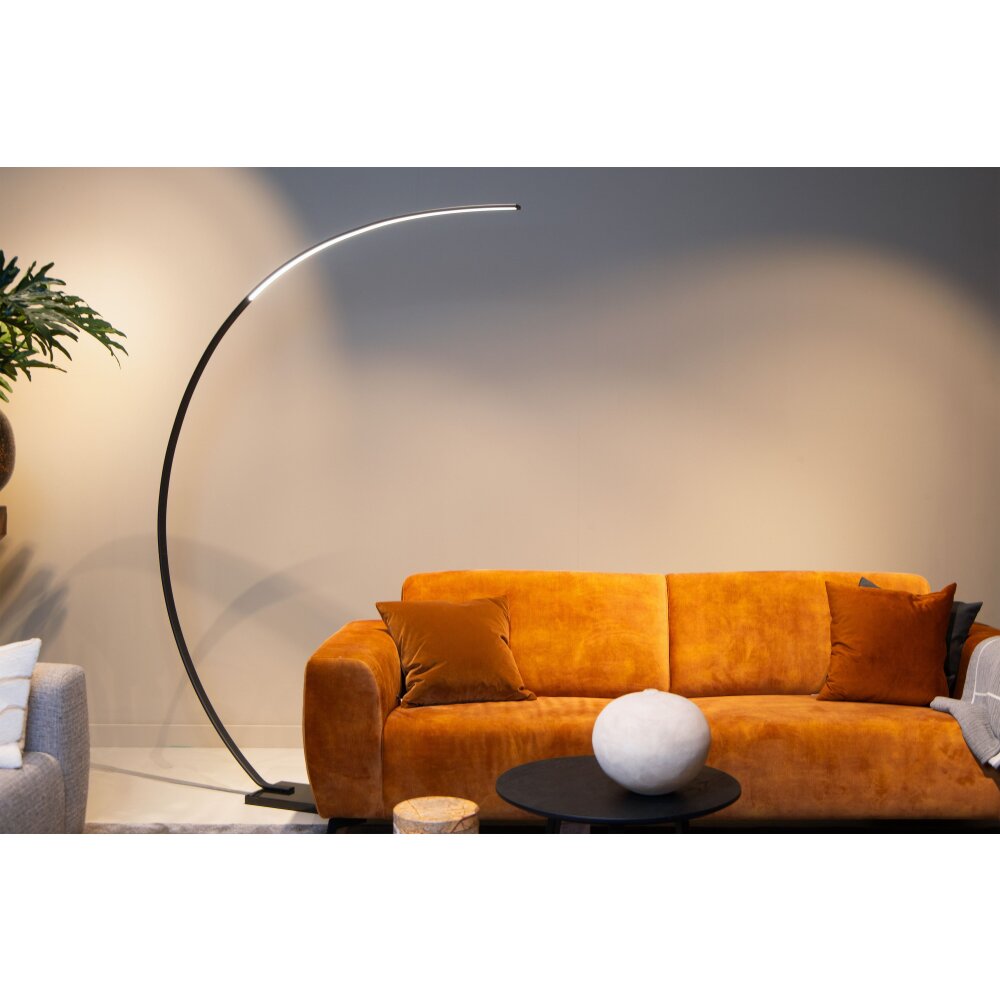 Lucide CURVE Golvlampa LED Svart, 1-ljuskällor main product photo